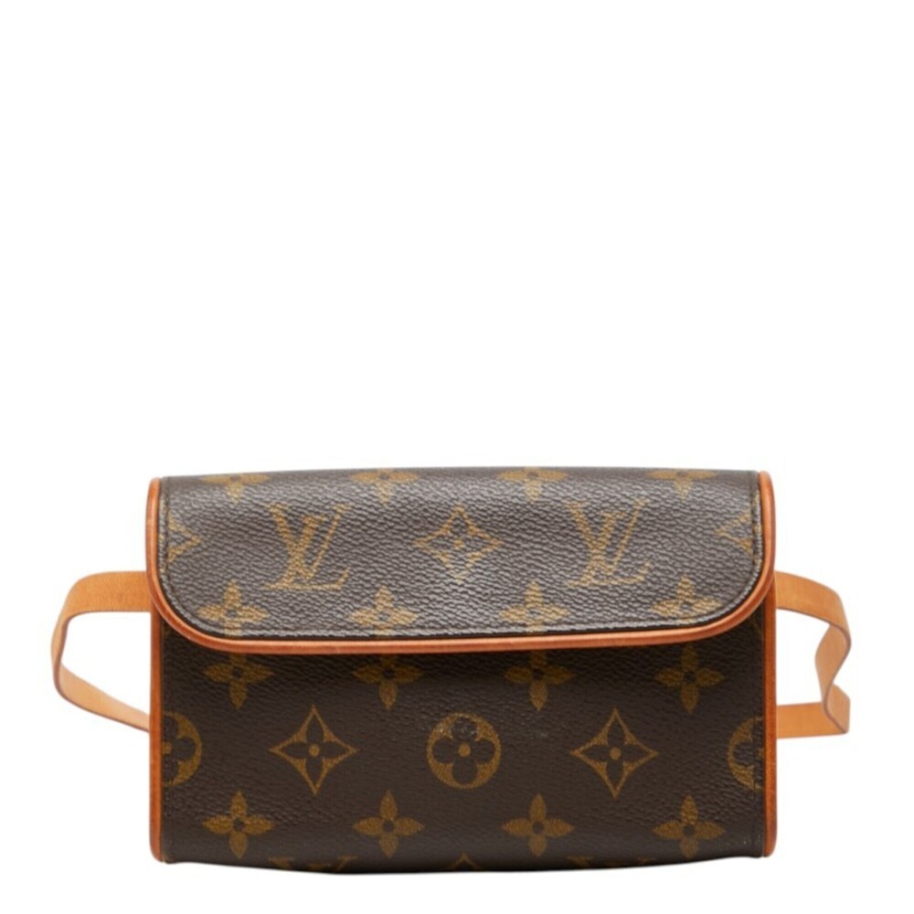 Louis Vuitton Monogram Pochette Florentine Waist Bag Shoulder M51855 Brown Le...